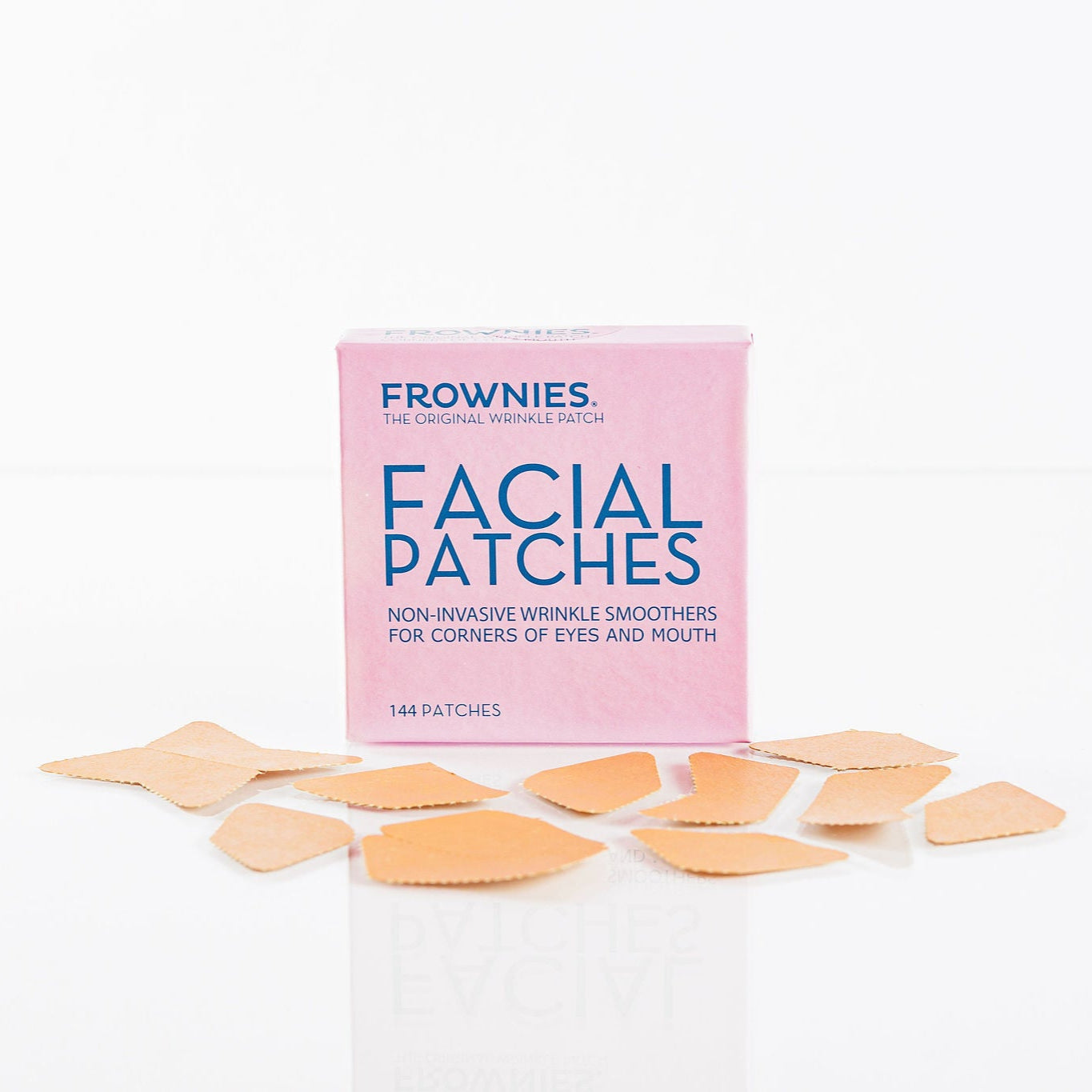 Frownies facial patches (CEM) - the patches are shown laying outside the box on a clean white background