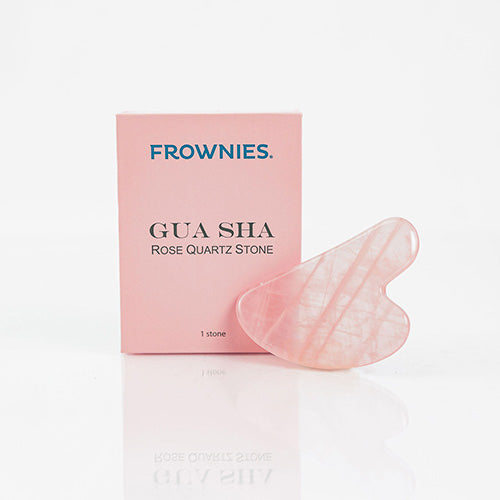 Gua Sha Rose Quartz Stone and pink box The Frownies   