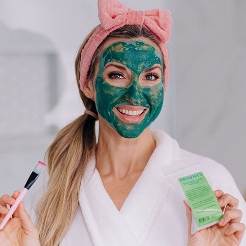 Helen wearing headband wearing kaolin clay mask