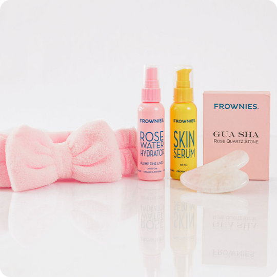 gua_sha_bundle with gua sha stone, rose water facial toner, vitamin c brightening serum facial oil